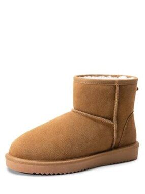 Women Snow Boots Suede Faux Fur Lined Winter Warm Ankle Slip Resistant Boots